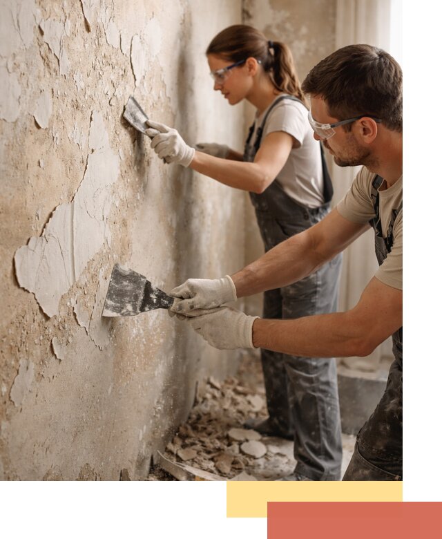 Снятие старой шпаклевки и подготовка поверхностей в Феодосии