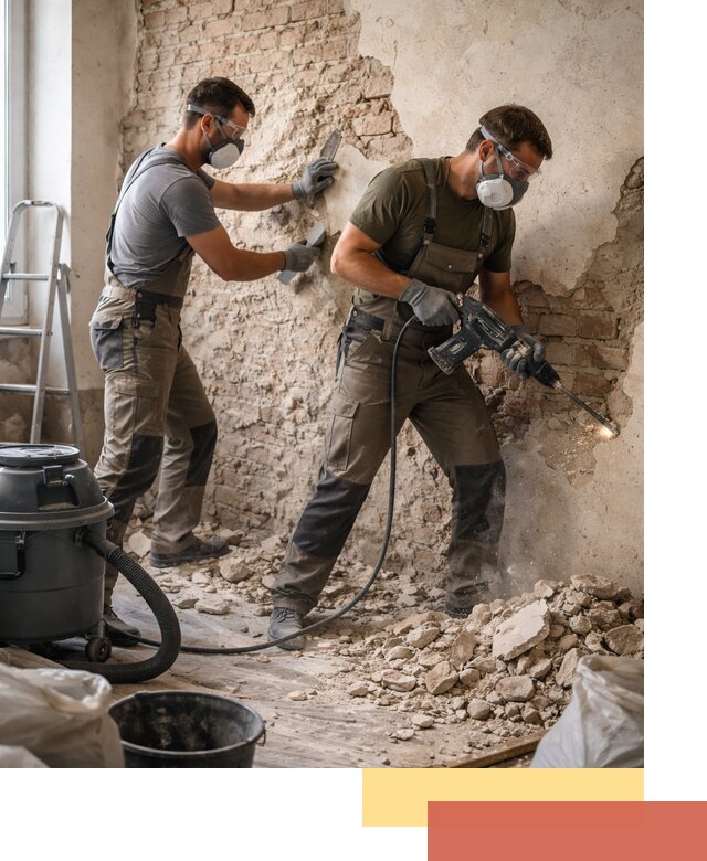 Демонтаж штукатурки со стен в Феодосии быстро и аккуратно