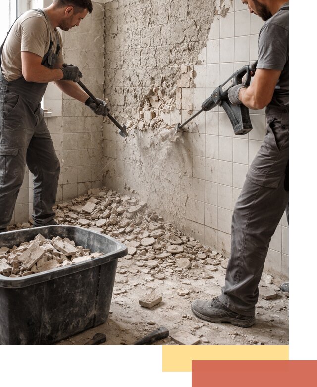 Демонтаж плитки со стен в Феодосии быстро и аккуратно