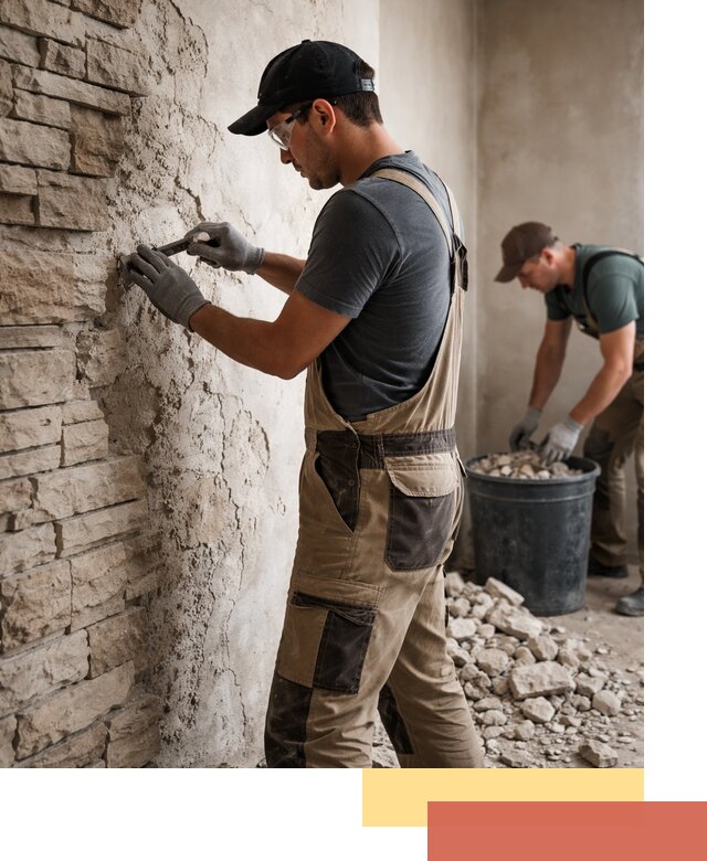 Демонтаж декоративного камня в Феодосии профессионально и безопасно