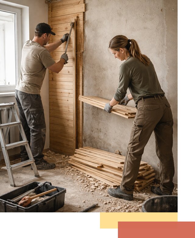 Демонтаж вагонки со стен в Феодосии — профессиональный демонтаж