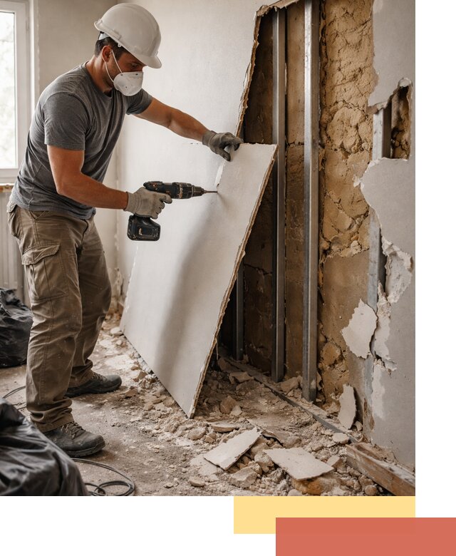 Демонтаж гипсокартона со стен в Феодосии качественно и быстро