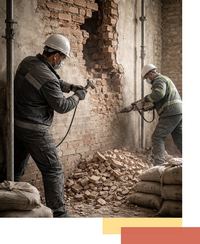 Демонтаж кирпичных стен в Феодосии быстро и безопасно