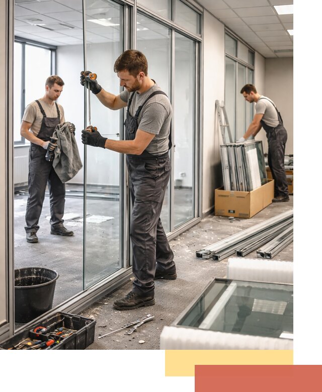 Демонтаж стеклянных перегородок в Феодосии быстро и безопасно