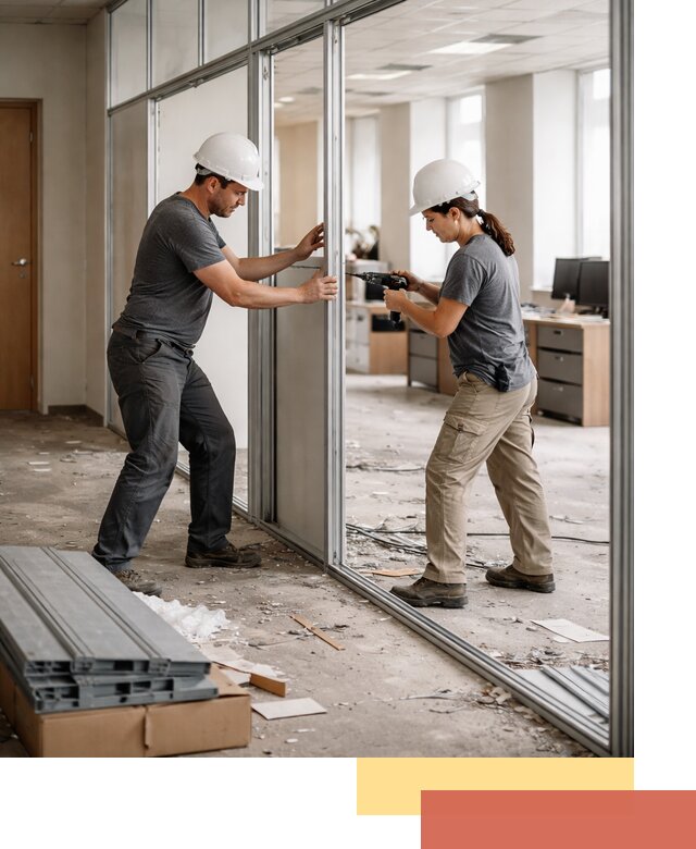 Демонтаж алюминиевых перегородок в Феодосии быстро и аккуратно