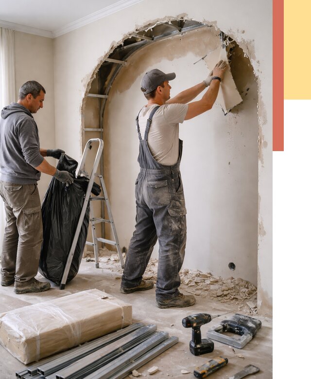 Демонтаж арки из гипсокартона в Феодосии от 3555 руб. — услуги под ключ | ОТДЕЛОЧНИК-Фдс