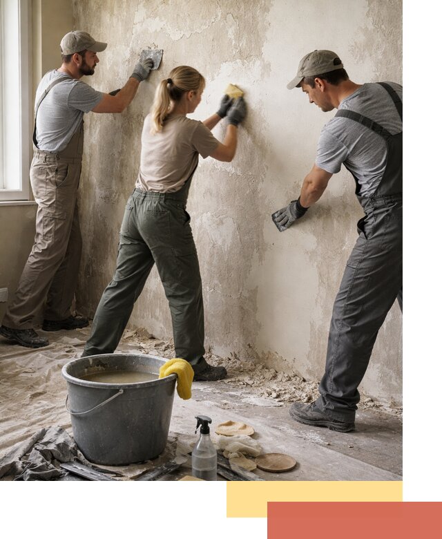 Очистка стен от клея и грунтовки в Феодосии качественно и быстро