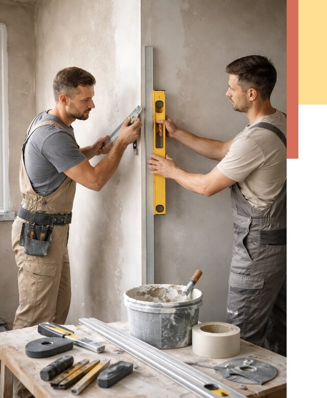 Выведение углов стен в Феодосии от 1879 руб. быстро и недорого | ОТДЕЛОЧНИК-Фдс