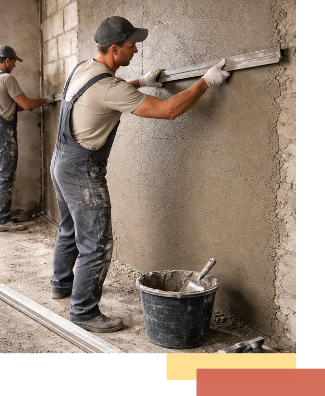 Штукатурка стен цементно-песчаная в Феодосии профессионально