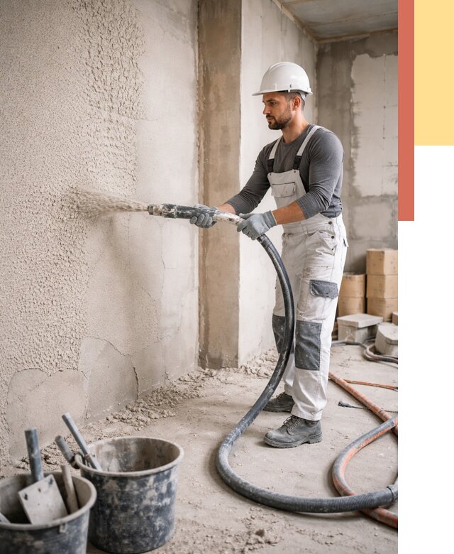 Машинная штукатурка стен в Феодосии под ключ от 6603 руб./м2 | ОТДЕЛОЧНИК-Фдс