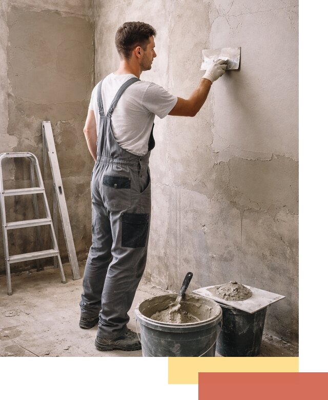 Штукатурка стен в ванной под ключ в Феодосии