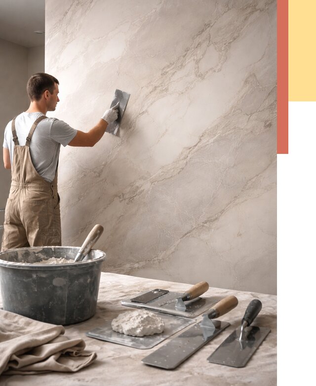 Декоративная штукатурка под мрамор в Феодосии от 2844 руб./м² — быстро и недорого | ОТДЕЛОЧНИК-Фдс