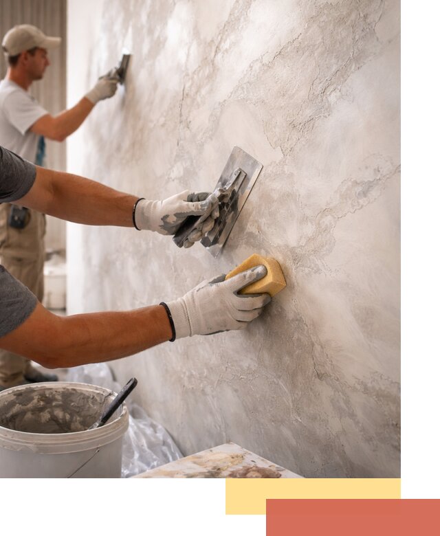 Декоративная штукатурка под мрамор в Феодосии для стен и потолков