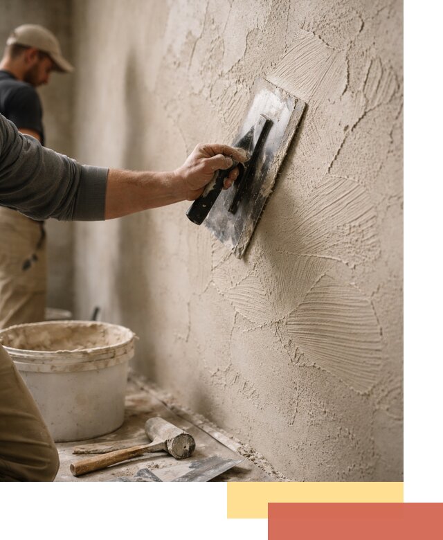 Фактурная штукатурка стен в Феодосии — монтаж, отделка, реставрация