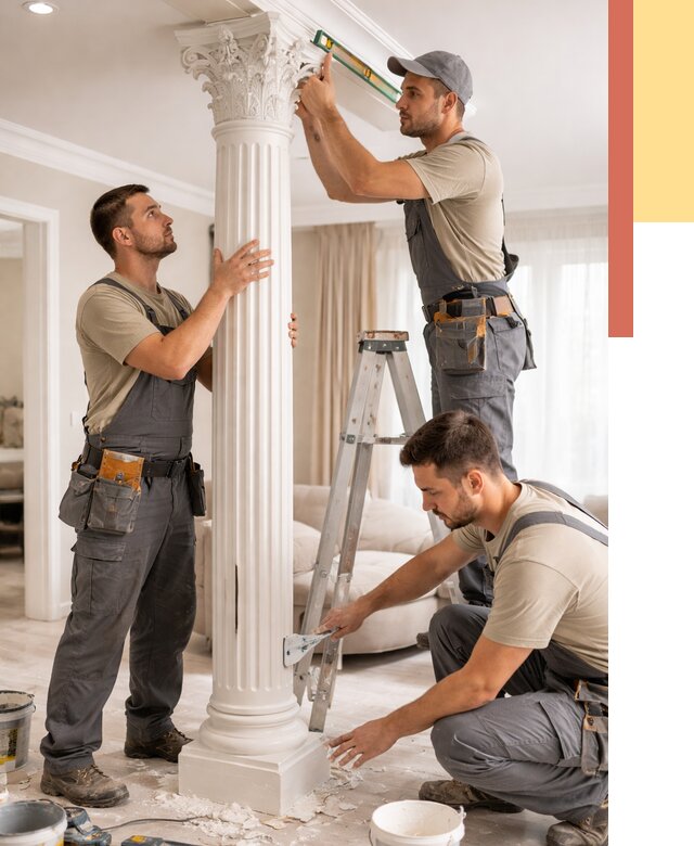 Установка декоративных колонн в Феодосии от 12190 руб. под ключ | ОТДЕЛОЧНИК-Фдс