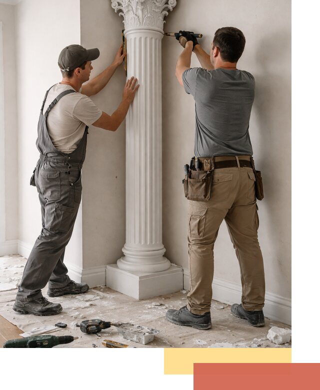 Установка декоративных колонн в Феодосии под ключ