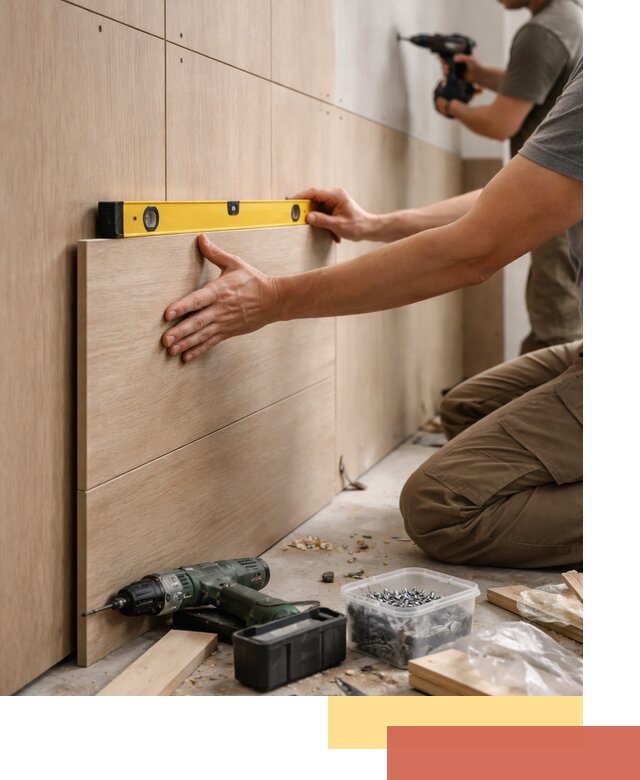 Профессиональный монтаж МДФ панелей на стены в Феодосии