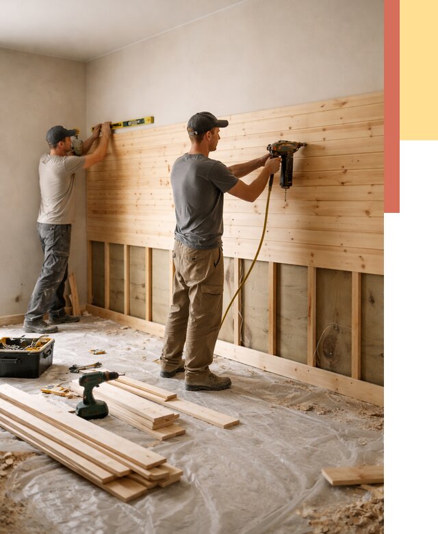 Монтаж деревянной вагонки на стены в Феодосии от 7619 руб. | Услуги монтажа вагонки | ОТДЕЛОЧНИК-Фдс