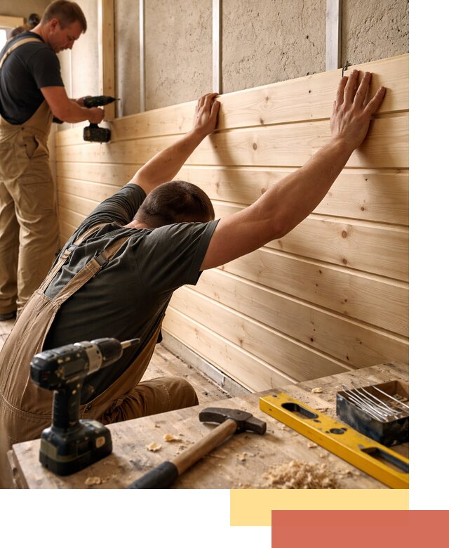 Монтаж деревянной вагонки на стены в Феодосии быстро и качественно