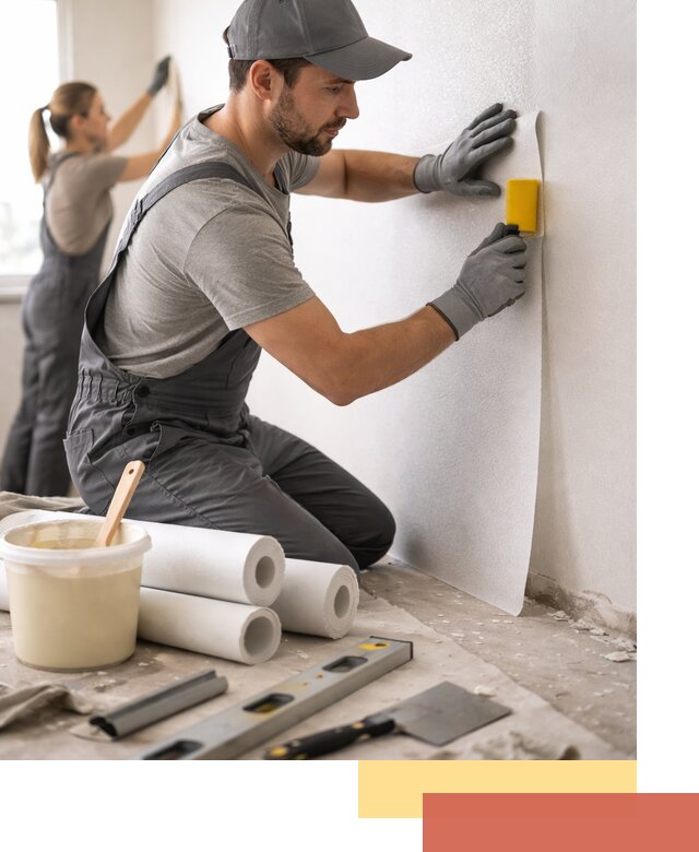 Поклейка стеклообоев профессионально в Феодосии