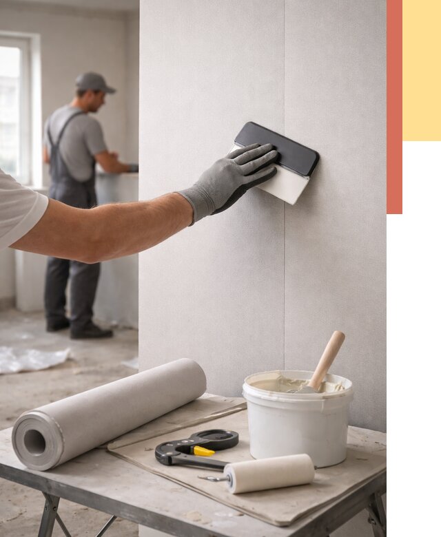 Поклейка обоев под покраску в Феодосии от 3555 руб. за м2 | ОТДЕЛОЧНИК-Фдс