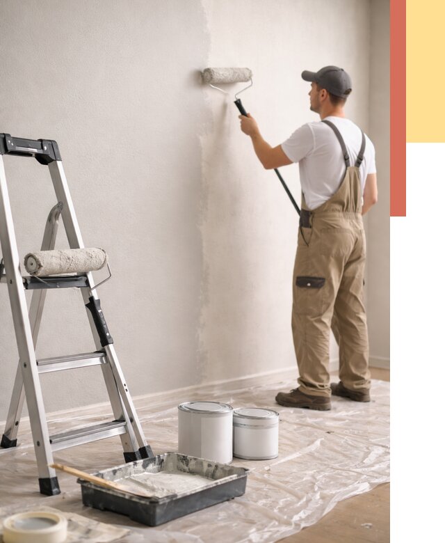 Покраска стен латексной краской в Феодосии от 4571 руб. за м2 | ОТДЕЛОЧНИК-Фдс