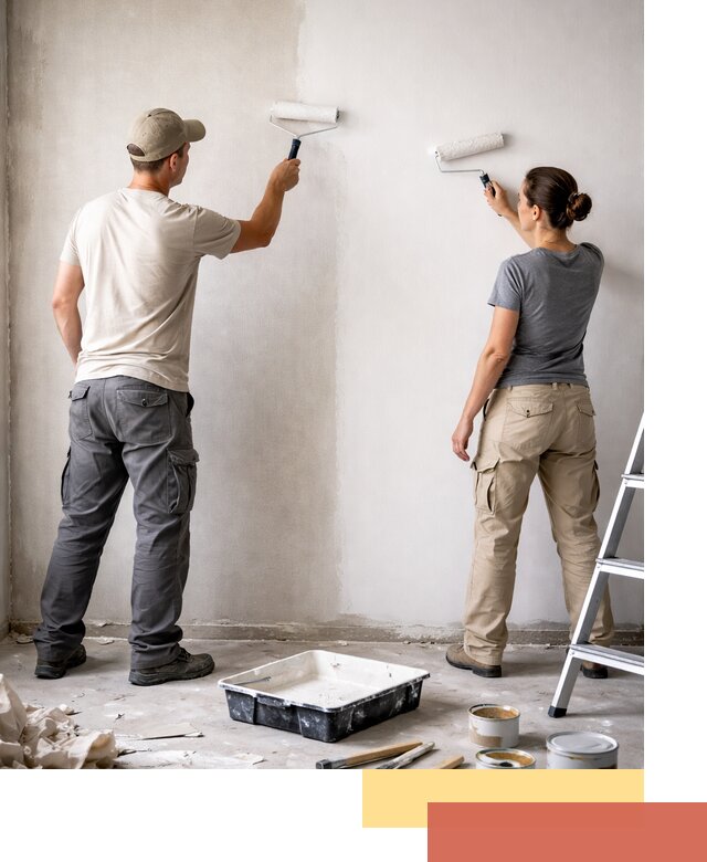 Окраска стен по стеклохолсту в Феодосии качественно и долговечно