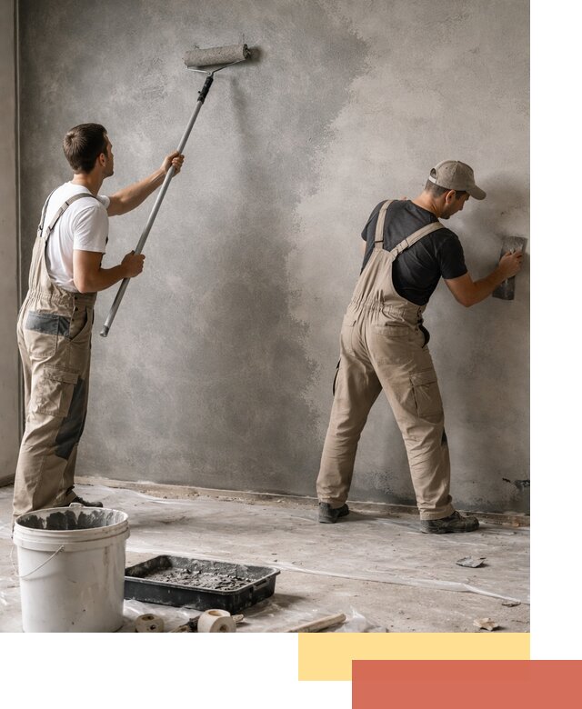 Покраска стен под бетон в Феодосии профессионально и недорого