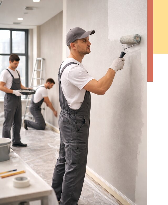 Покраска стен в офисе в Феодосии от 8634 руб. — быстро и недорого | ОТДЕЛОЧНИК-Фдс