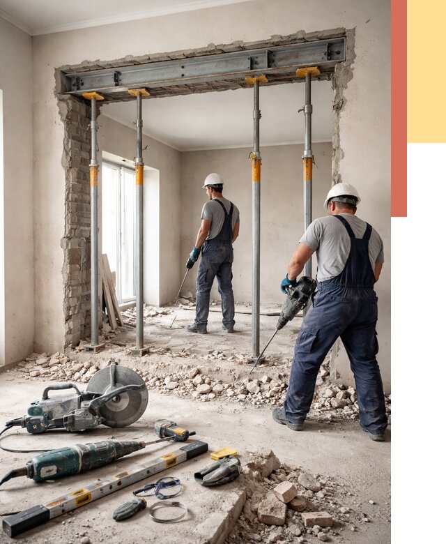 Прорезка проема в стене в Феодосии от 4571 руб. — быстро и недорого | ОТДЕЛОЧНИК-Фдс