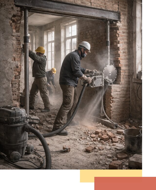 Прорезка проема в стене под дверной или оконный проем в Феодосии