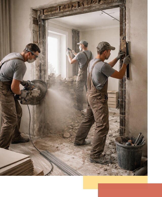 Расширение дверного проема под установку новой двери в Феодосии