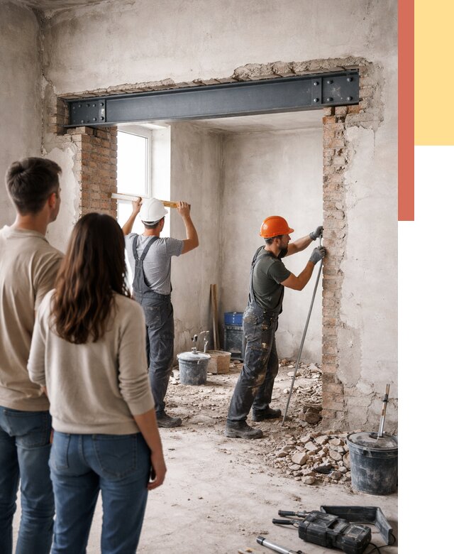 Усиление проема в стене в Феодосии от 9650 руб. — усиление дверного проема металлоконструкцией | ОТДЕЛОЧНИК-Фдс