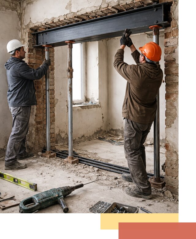 Усиление проема в стене в Феодосии для расширения и безопасности