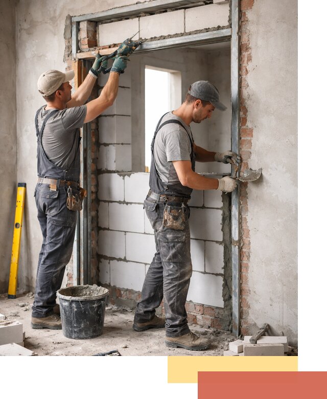 Закладка дверного проема под ключ в Феодосии: демонтаж, монтаж, отделка