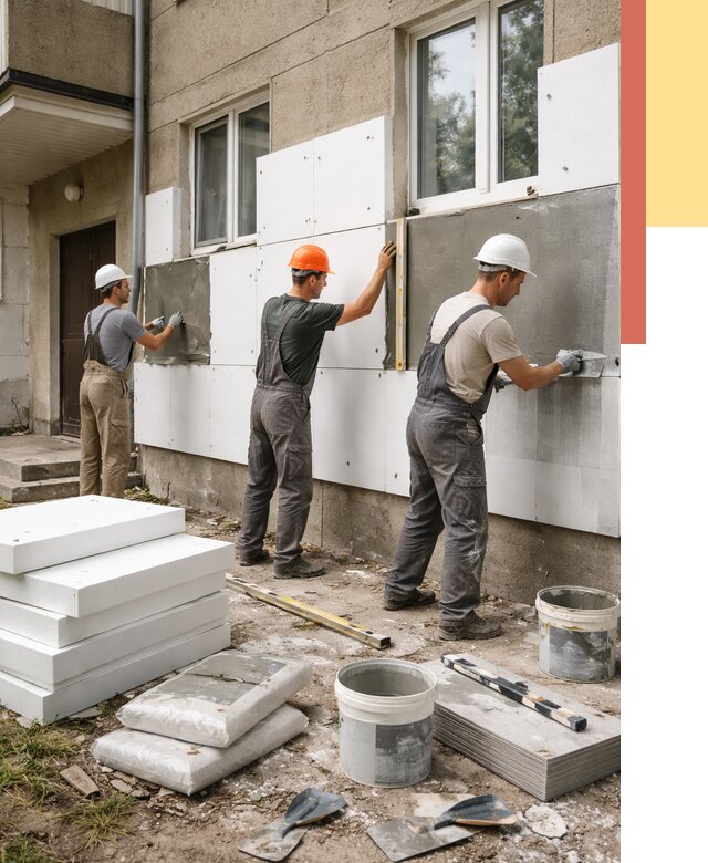 Утепление стен пенопластом в Феодосии от 1778 руб. — недорого и под ключ | ОТДЕЛОЧНИК-Фдс