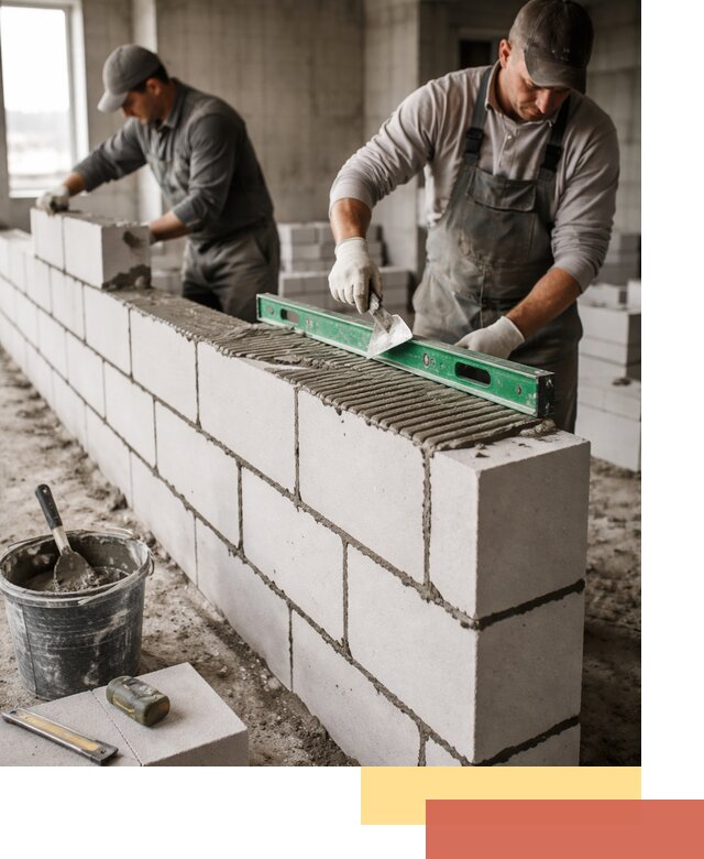 Кладка перегородок из газобетона в Феодосии быстро и качественно