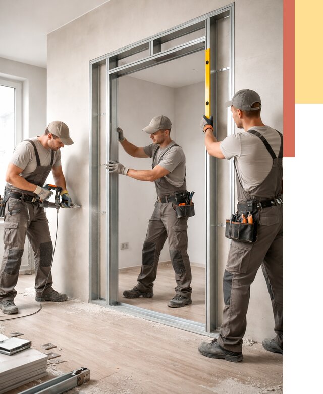 Устройство дверного проема в перегородке в Феодосии от 4571 руб. под ключ | ОТДЕЛОЧНИК-Фдс