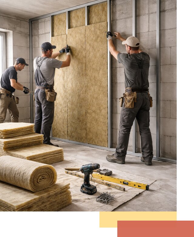 Шумоизоляция перегородок из блоков в Феодосии — монтаж и защита шумоизоляцией