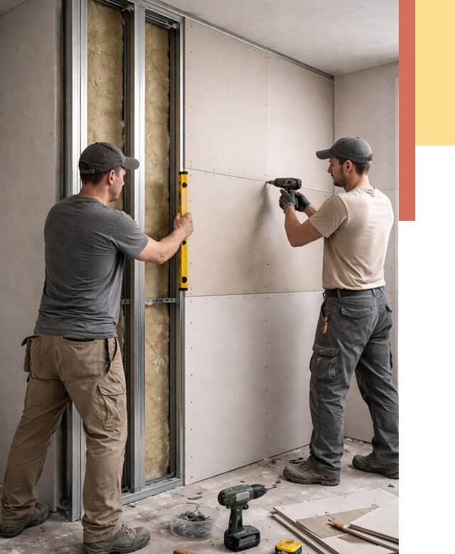 Монтаж двухслойной перегородки из гипсокартона в Феодосии от 1473 руб. | ОТДЕЛОЧНИК-Фдс