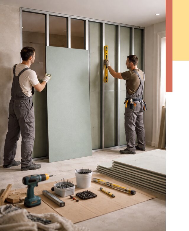 Перегородка из влагостойкого гипсокартона в Феодосии от 4876 руб. — монтаж под ключ | ОТДЕЛОЧНИК-Фдс