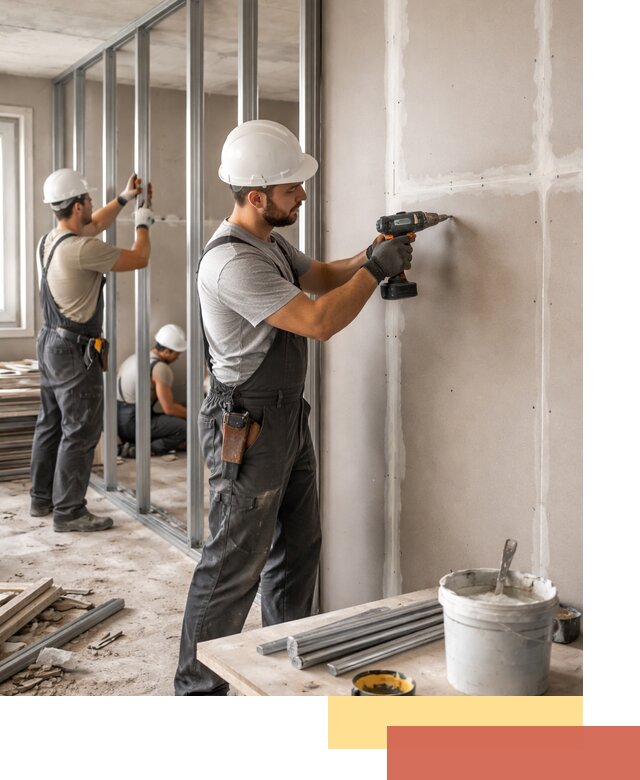 Перегородки из огнестойкого гипсокартона в Феодосии под ключ