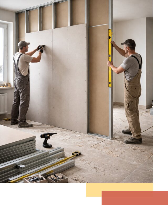 Зонирующая перегородка из гипсокартона под ключ в Феодосии