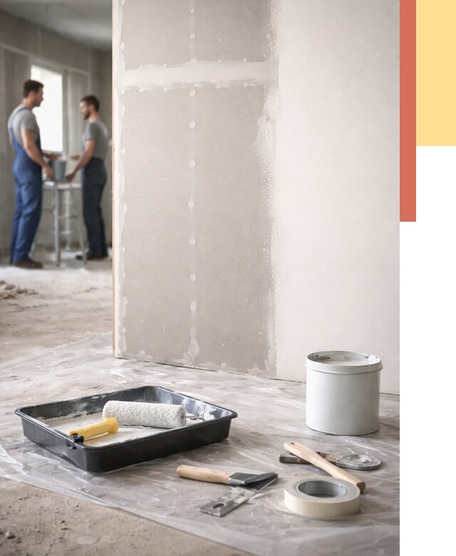 Покраска перегородок из гипсокартона в Феодосии от 4571 руб. под ключ | ОТДЕЛОЧНИК-Фдс