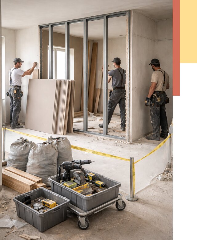 Перенос гипсокартонной перегородки в Феодосии под ключ от 4571 руб. | Демонтаж и монтаж – ОТДЕЛОЧНИК-Фдс