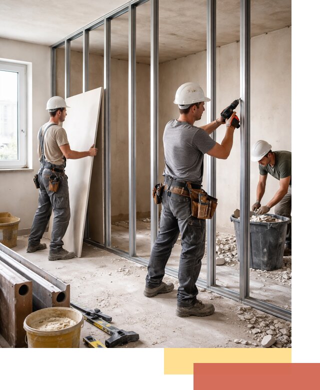 Перенос гипсокартонной перегородки в Феодосии профессионально и быстро