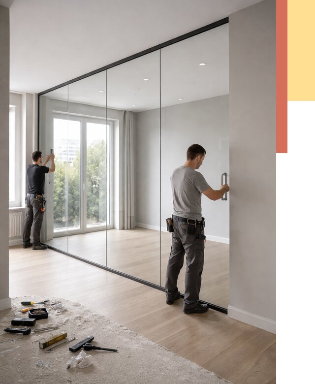 Изготовление стеклянных перегородок в Феодосии от 12545 руб. под ключ | ОТДЕЛОЧНИК-Фдс