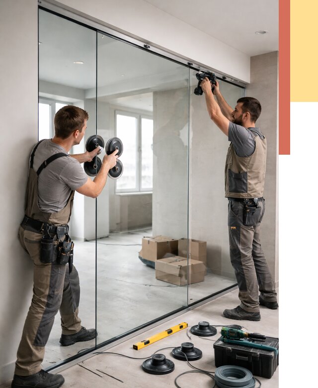 Монтаж стеклянных перегородок в Феодосии от 6603 руб. | ОТДЕЛОЧНИК-Фдс