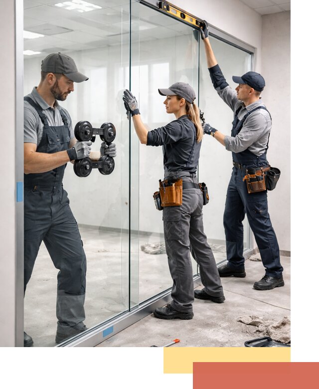 Профессиональный монтаж стеклянных перегородок в Феодосии