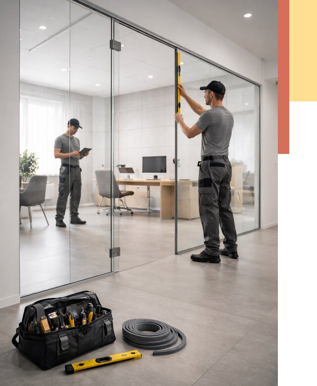 Цельностеклянные перегородки под ключ в Феодосии от 9650 руб. — монтаж и цены | ОТДЕЛОЧНИК-Фдс